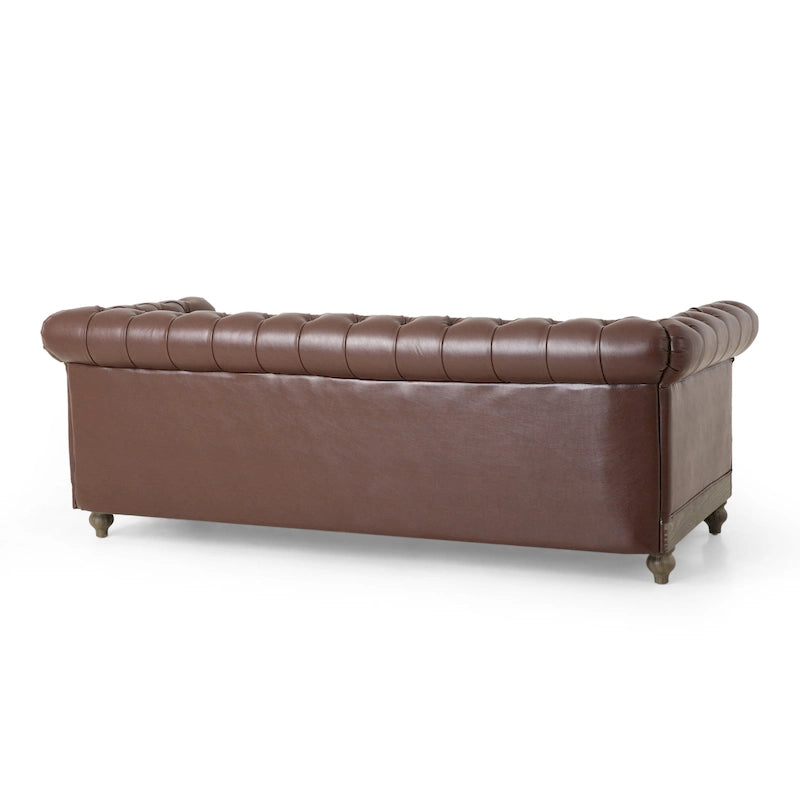 Canapé Chesterfield 3 places avec clous décoratifs et capitonnage