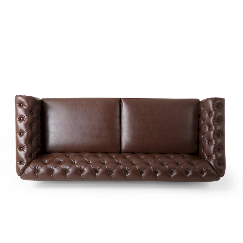 Canapé Chesterfield 3 places avec clous décoratifs et capitonnage