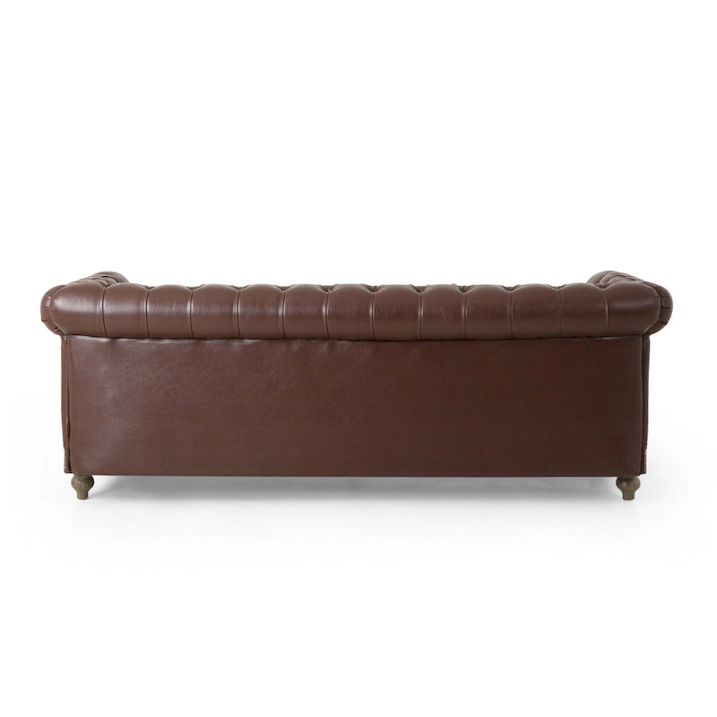 Canapé Chesterfield 3 places avec clous décoratifs et capitonnage