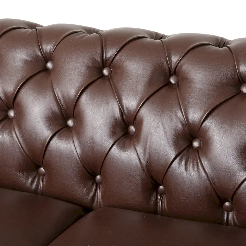 Canapé Chesterfield 3 places avec clous décoratifs et capitonnage