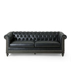 Canapé Chesterfield 3 places avec clous décoratifs et capitonnage