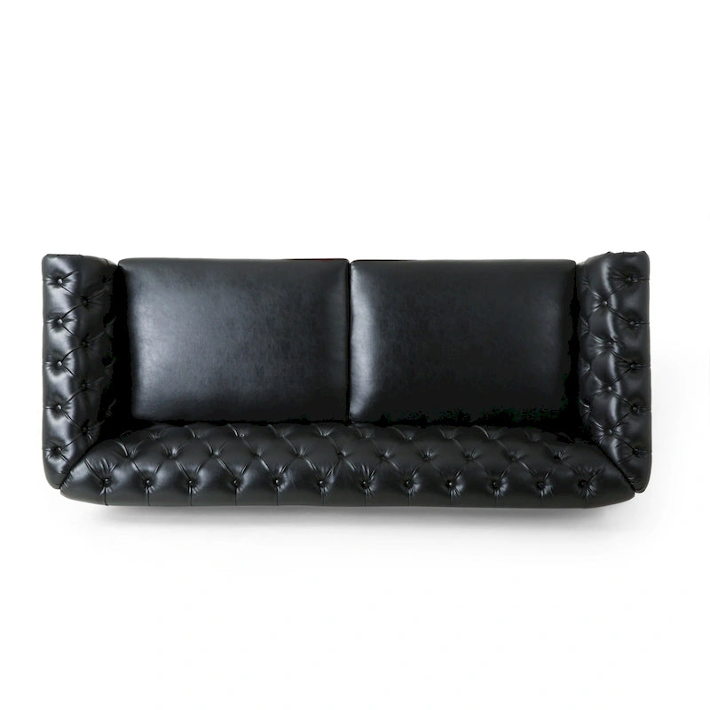Canapé Chesterfield 3 places avec clous décoratifs et capitonnage