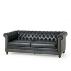 Canapé Chesterfield 3 places avec clous décoratifs et capitonnage