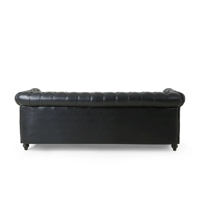 Canapé Chesterfield 3 places avec clous décoratifs et capitonnage