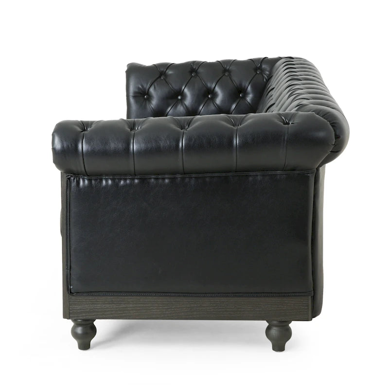 Canapé Chesterfield 3 places avec clous décoratifs et capitonnage