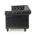 Canapé Chesterfield 3 places avec clous décoratifs et capitonnage