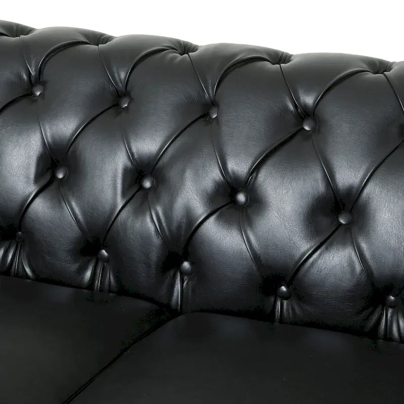 Canapé Chesterfield 3 places avec clous décoratifs et capitonnage