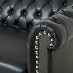 Canapé Chesterfield 3 places avec clous décoratifs et capitonnage