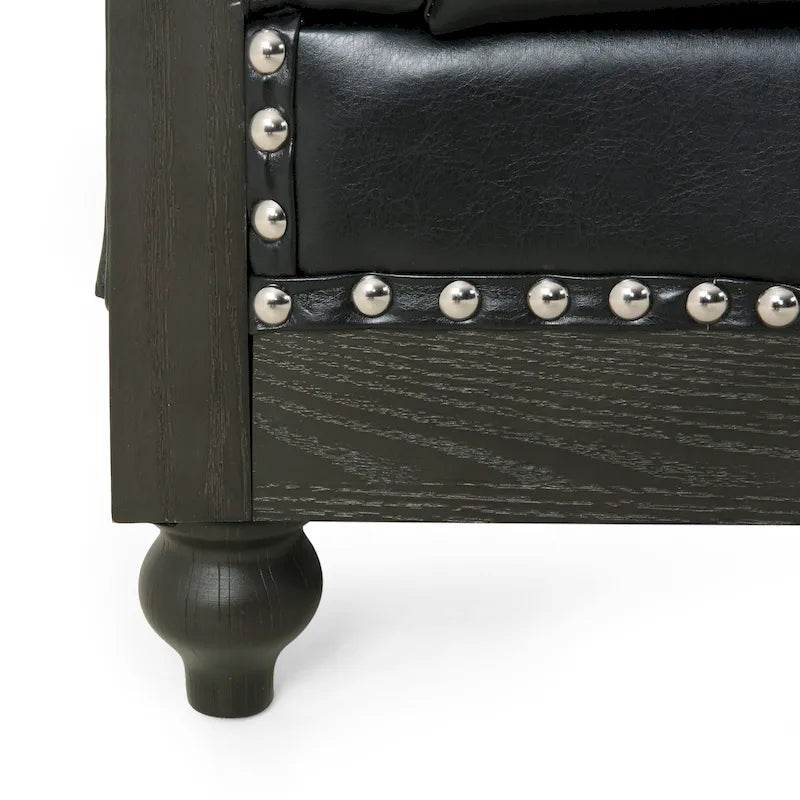Canapé Chesterfield 3 places avec clous décoratifs et capitonnage