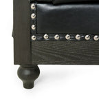 Canapé Chesterfield 3 places avec clous décoratifs et capitonnage