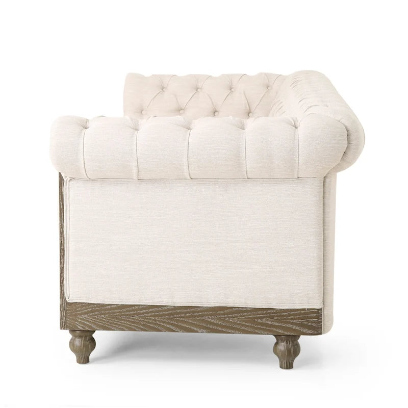 Canapé Chesterfield 3 places avec clous décoratifs et capitonnage
