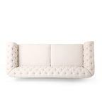 Canapé Chesterfield 3 places avec clous décoratifs et capitonnage