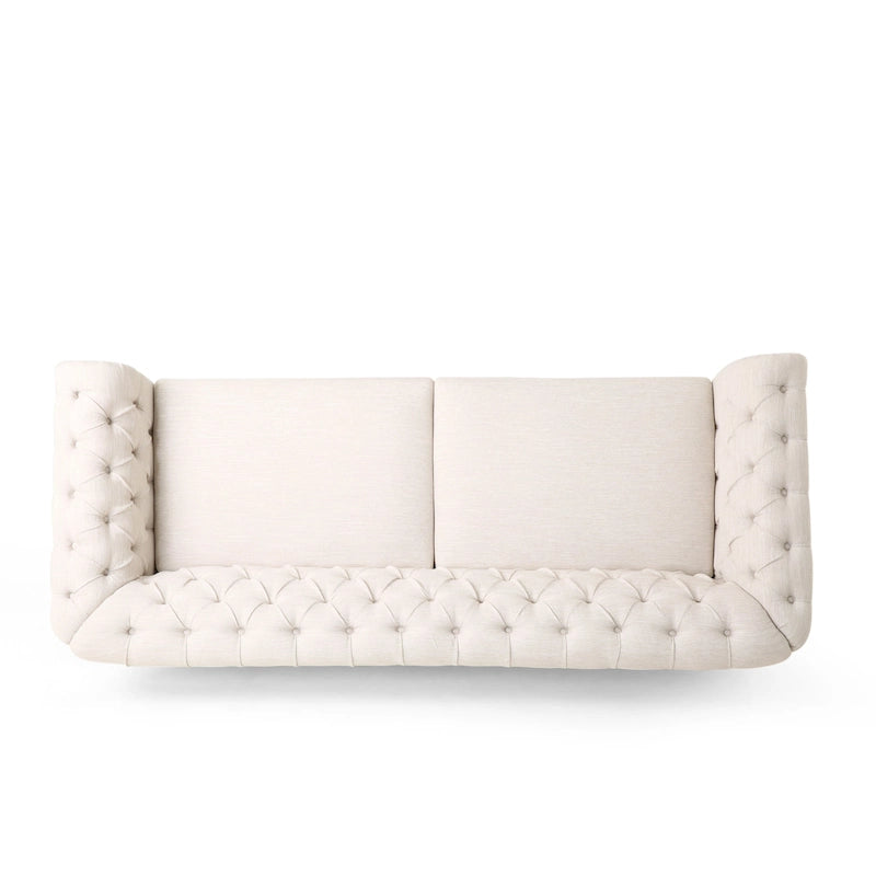 Canapé Chesterfield 3 places avec clous décoratifs et capitonnage