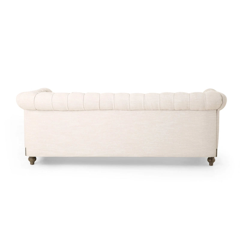 Canapé Chesterfield 3 places avec clous décoratifs et capitonnage