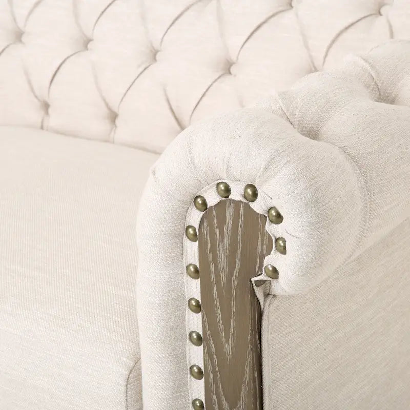 Canapé Chesterfield 3 places avec clous décoratifs et capitonnage
