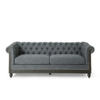 Canapé Chesterfield 3 places avec clous décoratifs et capitonnage