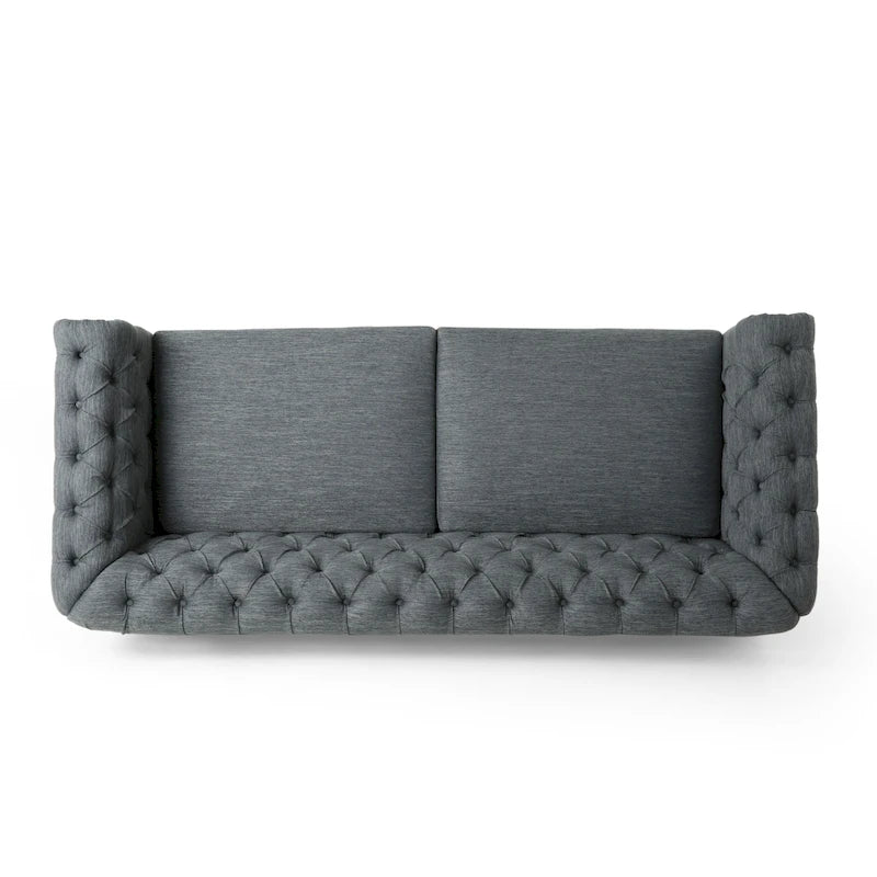 Canapé Chesterfield 3 places avec clous décoratifs et capitonnage