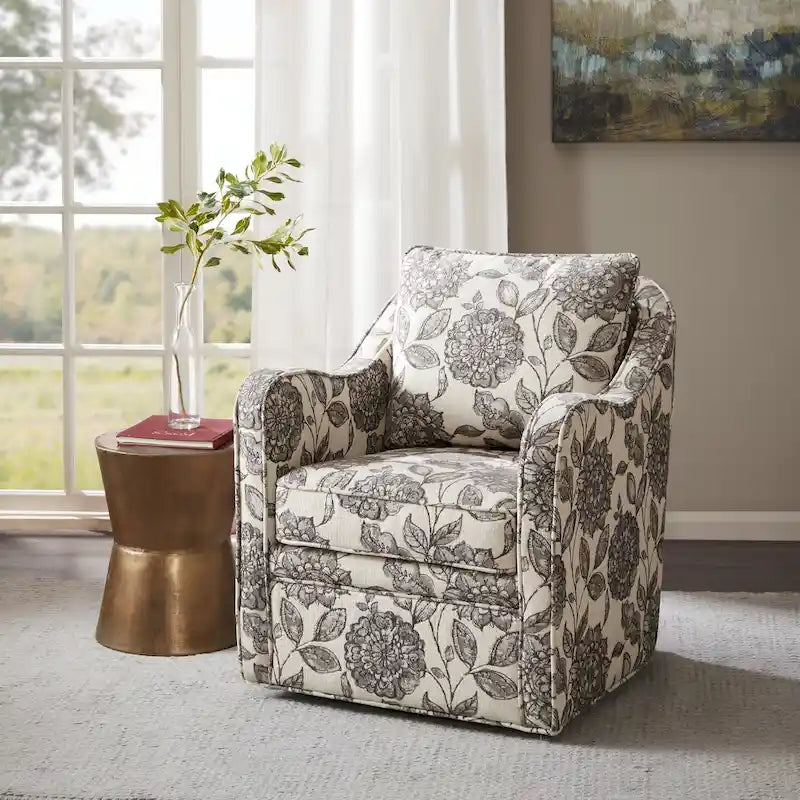 Fauteuil pivotant courbé et rembourré