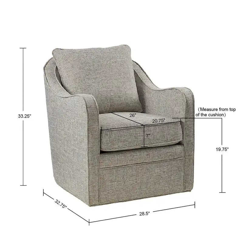 Fauteuil pivotant courbé et rembourré