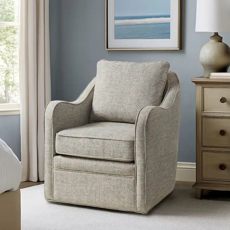 Fauteuil pivotant courbé et rembourré