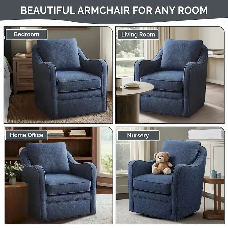 Fauteuil pivotant courbé et rembourré