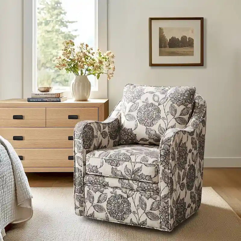 Fauteuil pivotant courbé et rembourré