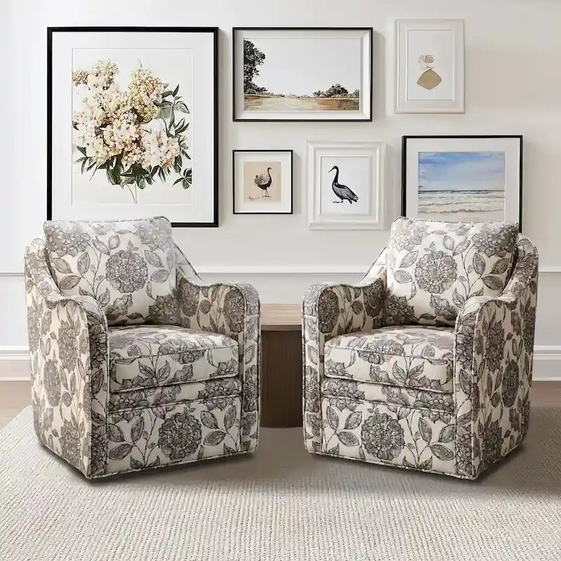 Fauteuil pivotant courbé et rembourré