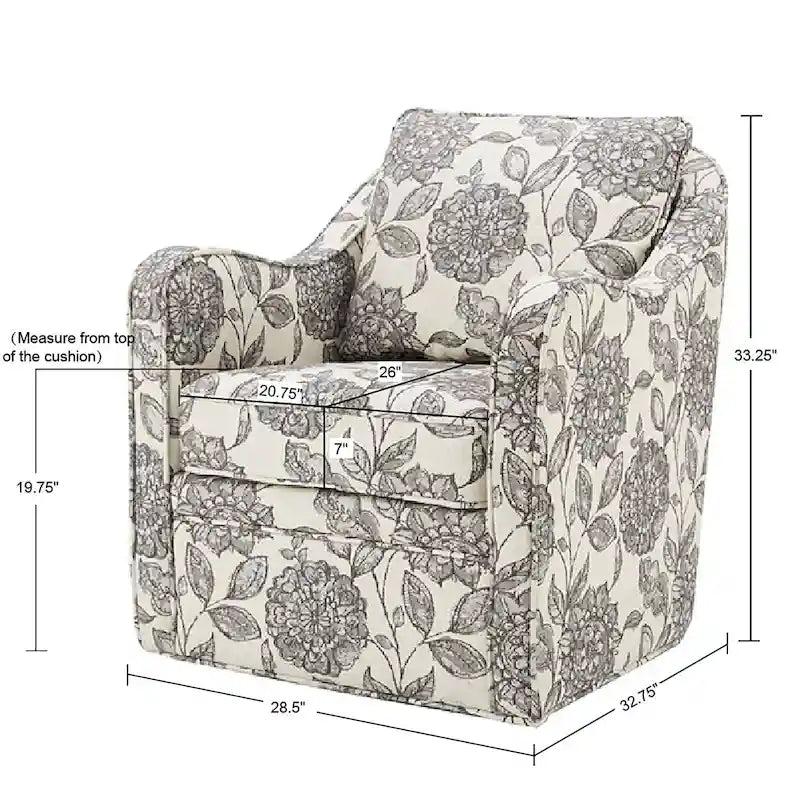 Fauteuil pivotant courbé et rembourré