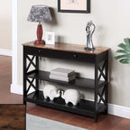 Console de table avec tiroir et étagères Oxford