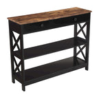 Console de table avec tiroir et étagères Oxford