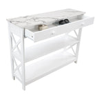 Console de table avec tiroir et étagères Oxford