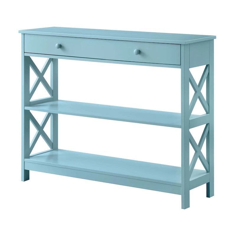Console de table avec tiroir et étagères Oxford