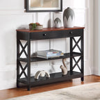 Console de table avec tiroir et étagères Oxford