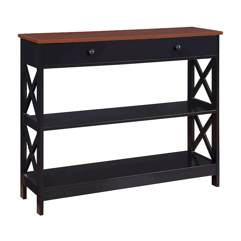 Console de table avec tiroir et étagères Oxford