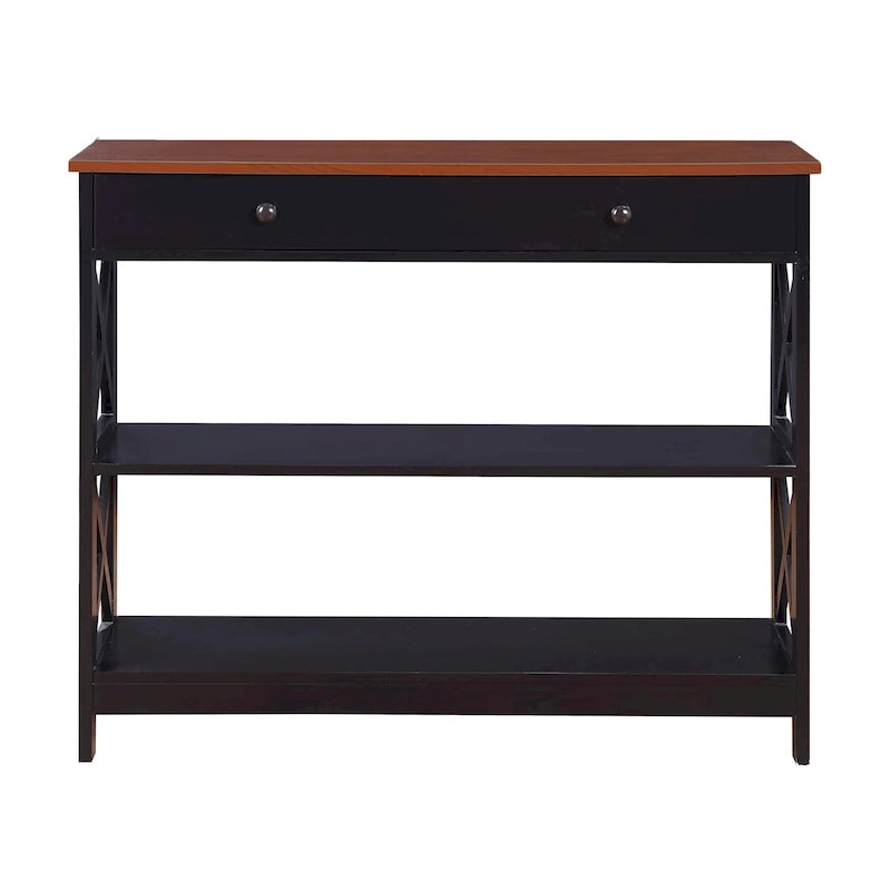 Console de table avec tiroir et étagères Oxford