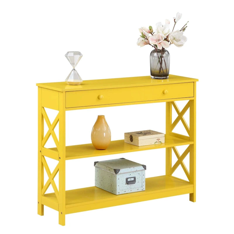 Console de table avec tiroir et étagères Oxford