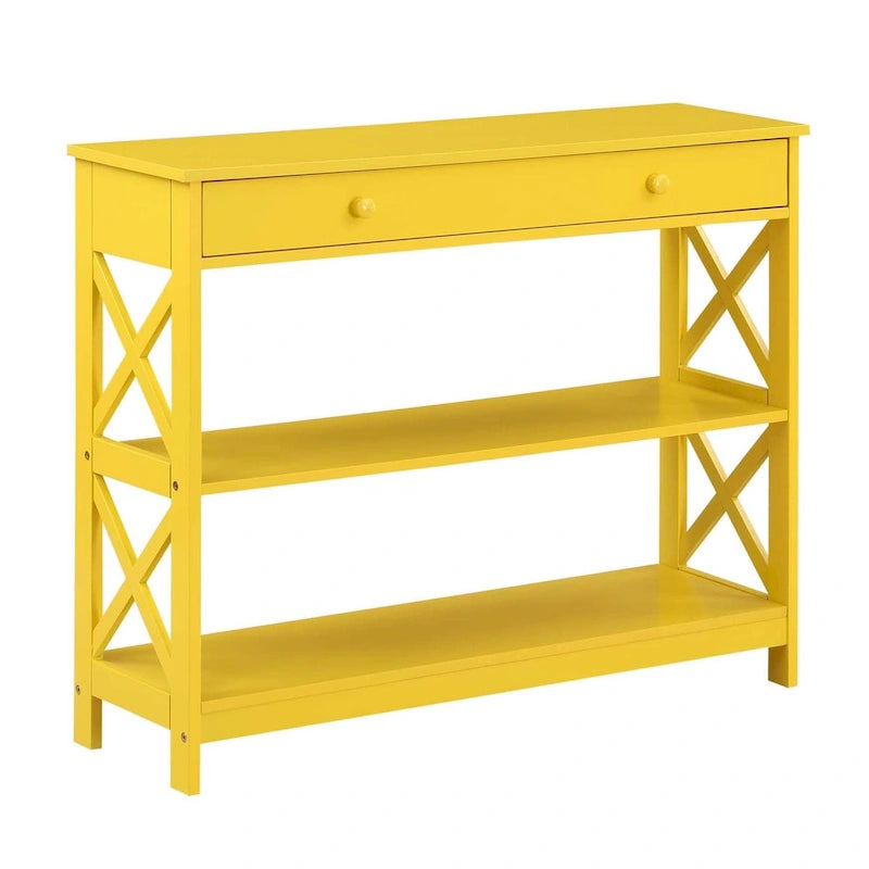 Console de table avec tiroir et étagères Oxford