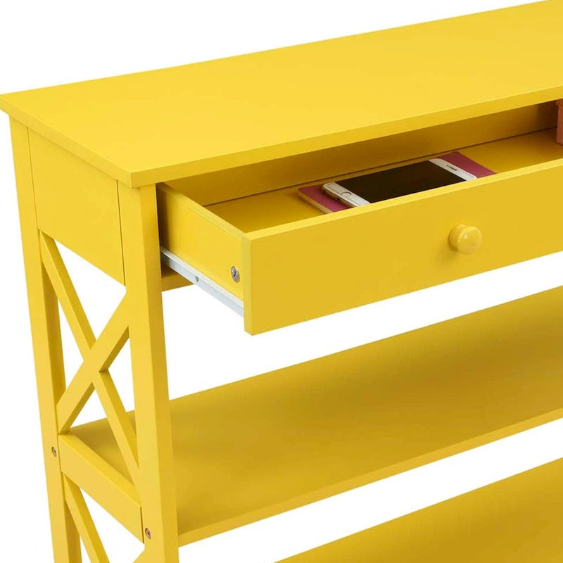 Console de table avec tiroir et étagères Oxford