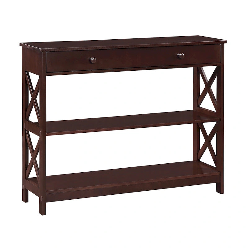 Console de table avec tiroir et étagères Oxford