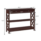 Console de table avec tiroir et étagères Oxford