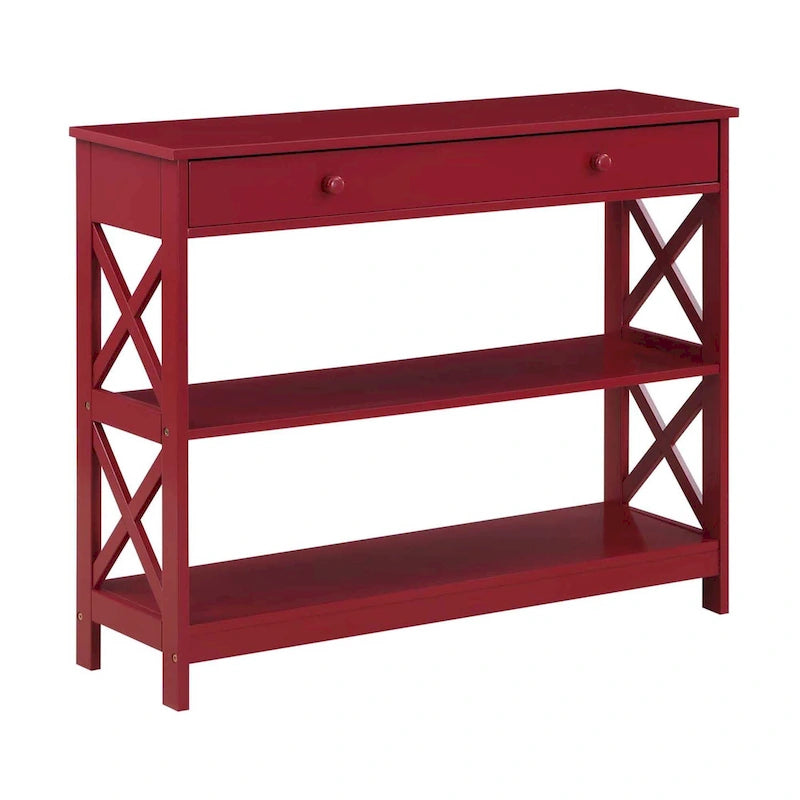 Console de table avec tiroir et étagères Oxford
