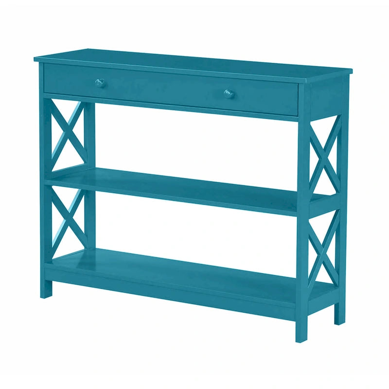 Console de table avec tiroir et étagères Oxford