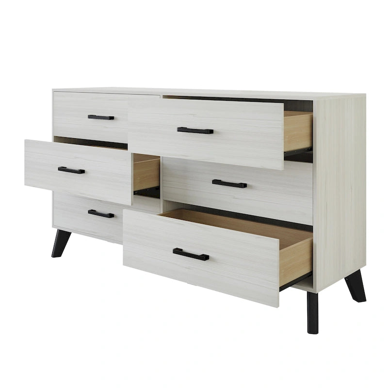 Commode en bois à 6 tiroirs avec glissières métalliques