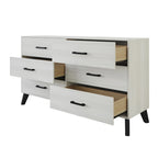 Commode en bois à 6 tiroirs avec glissières métalliques