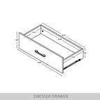 Commode en bois à 6 tiroirs avec glissières métalliques