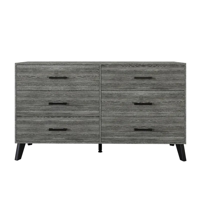Commode en bois à 6 tiroirs avec glissières métalliques
