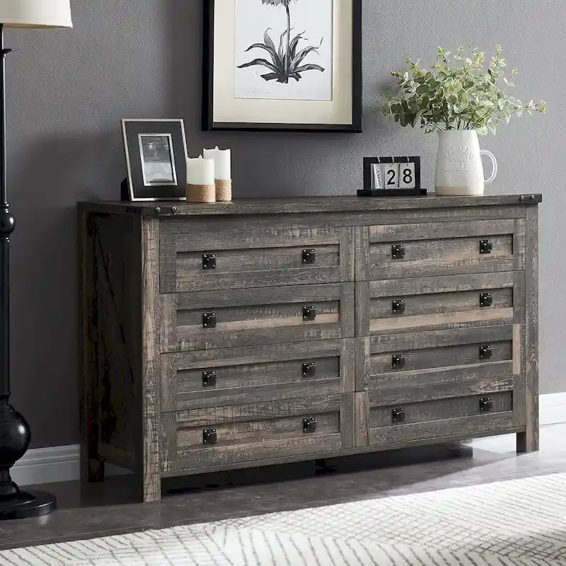 Commode 8 tiroirs finition bois