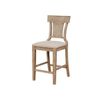 Tabouret de comptoir à dossier en rotin avec assise rembourrée
