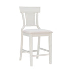 Tabouret de comptoir à dossier en rotin avec assise rembourrée
