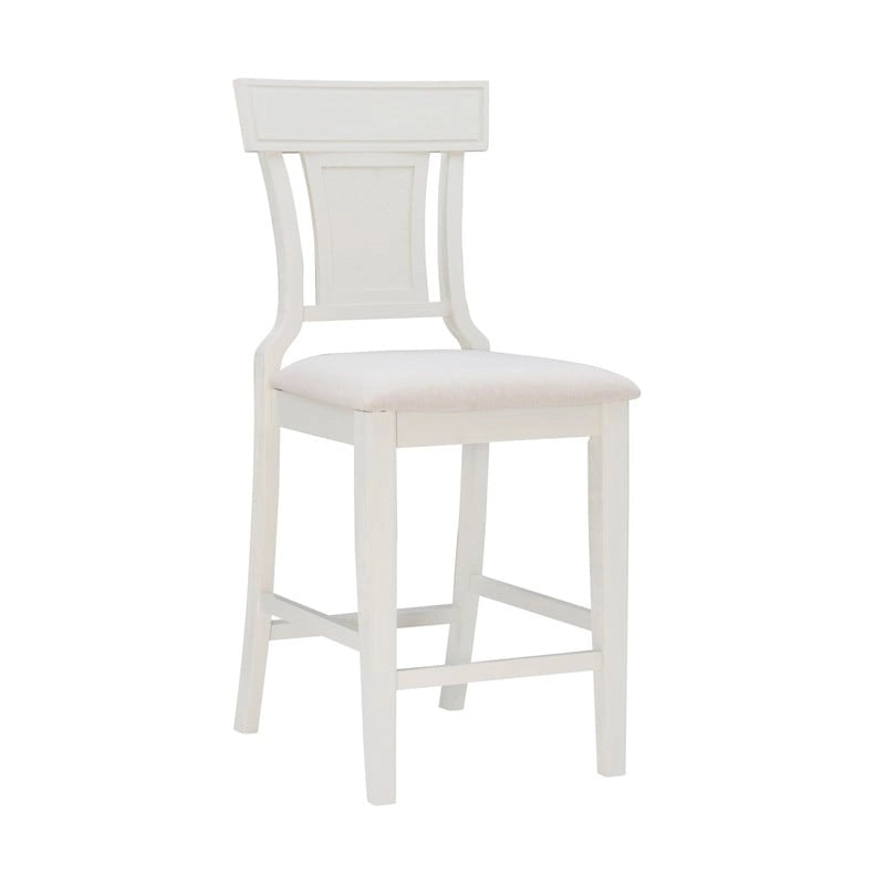 Tabouret de comptoir à dossier en rotin avec assise rembourrée